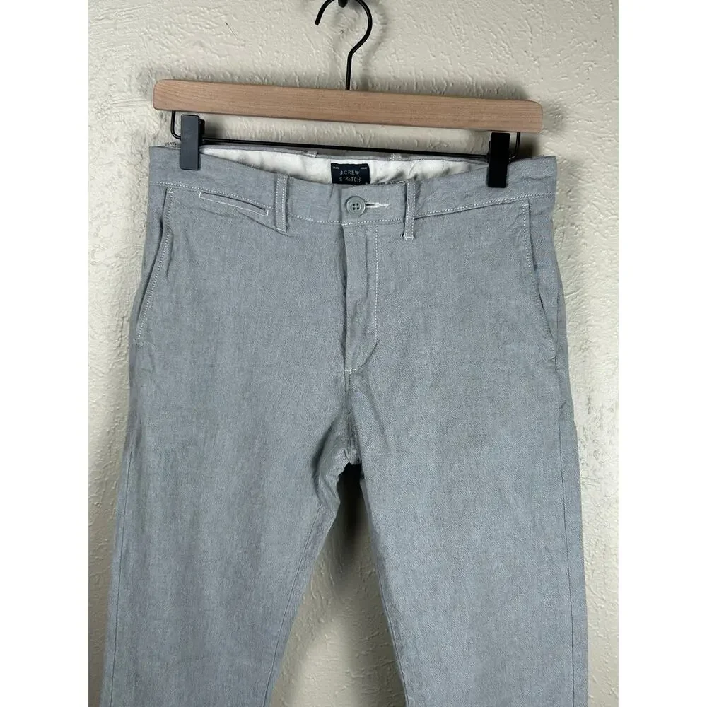 J.Crew Men's Size 29X32 Pants 484 Gray Straight Leg Stretch Cotton Trousers