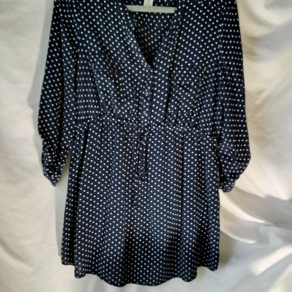 Motherhood Navy and White Polka Dot Blouse