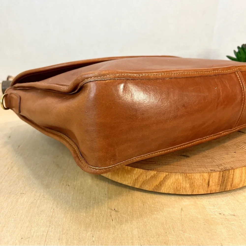 Vintage Coach USA Leather Flap Briefcase 1332-238 Brown Portfolio