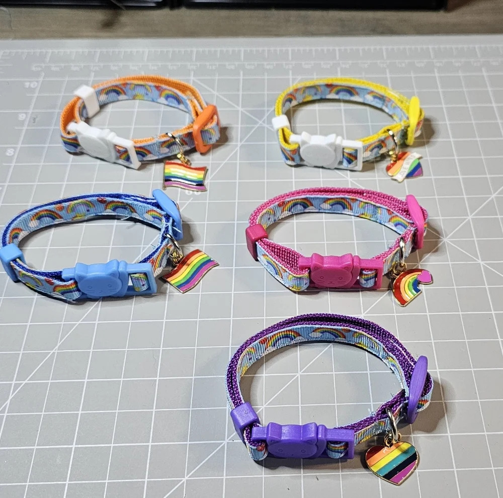 🌈 PRIDE MONTH PRICES! 🌈 Rainbow/Pride Cat Collars