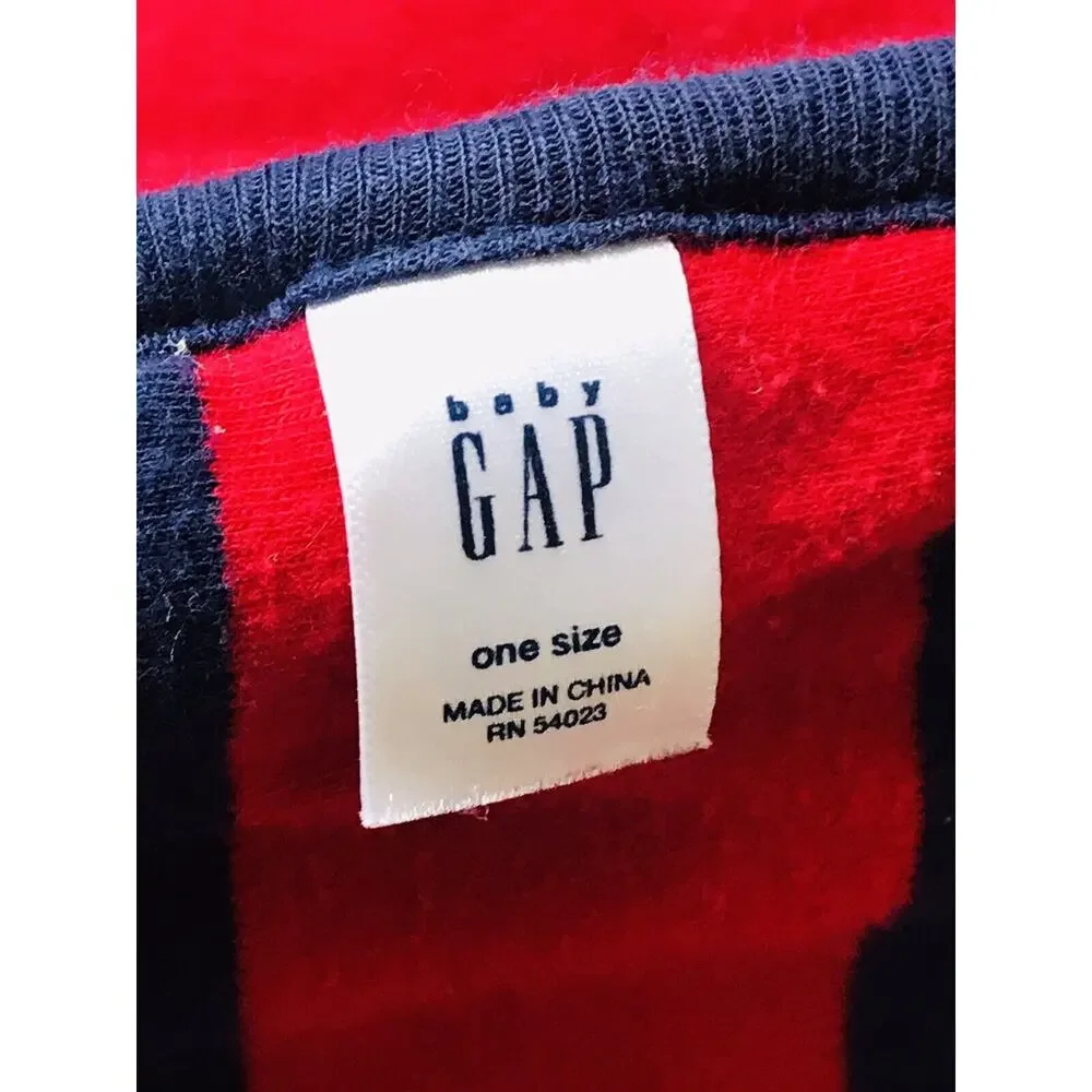 RARE Baby Gap Sports Square Baby Blanket Floor Pad Mat Red Blue Football Lovey