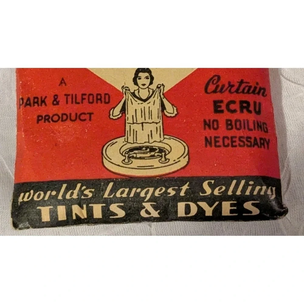 Vtg Tintex Ecru Curtain Dye Sample Envelope Park & Tilford 1950s Ephemera USA
