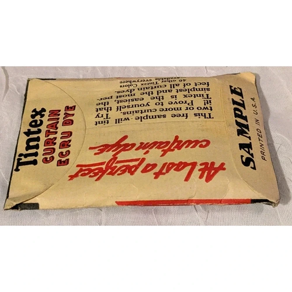 Vtg Tintex Ecru Curtain Dye Sample Envelope Park & Tilford 1950s Ephemera USA