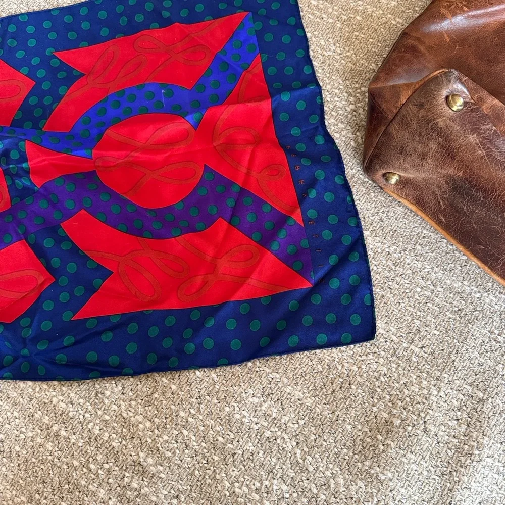 Perry Ellis Red and Blue Patterned Scarf