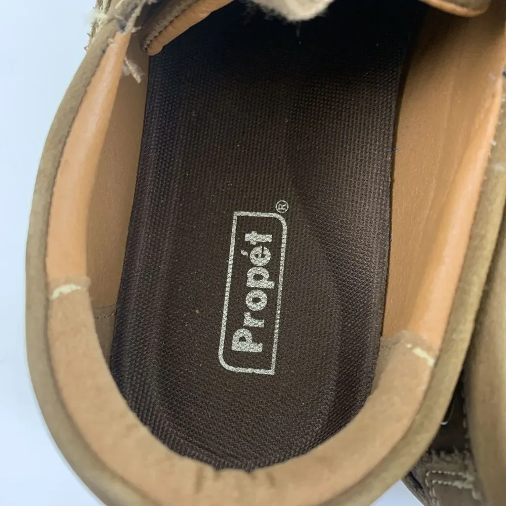 Propet Pomeroy Boat Shoe Brown Timber Leather Lace Up Casual Mens 8.5 XX (5E)