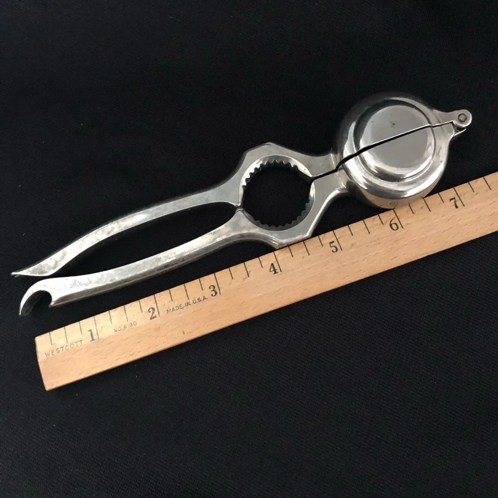 Vintage Polished Metal Nutcracker - Bottle Opener Combo Tool - West Germany