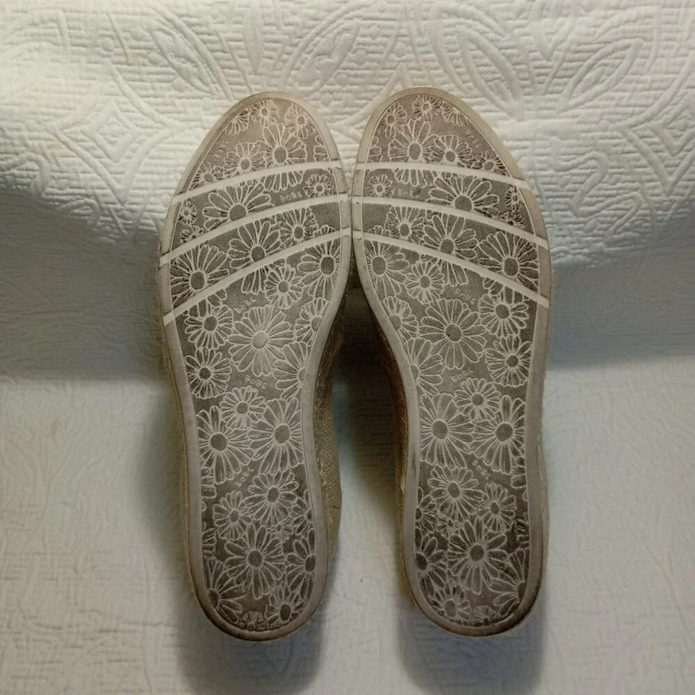 Skechers Martha Stewart Women Slip-On Espadrille Platform Shoes Beige Sz 10