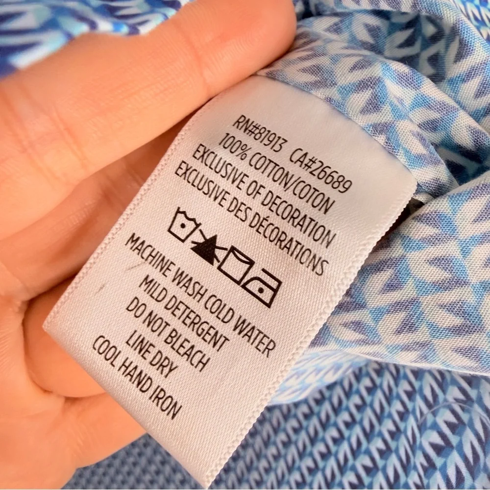 Sz M Robert Graham Classic Fit Blue Button Up Dress Shirt NWOT $498 MSRP