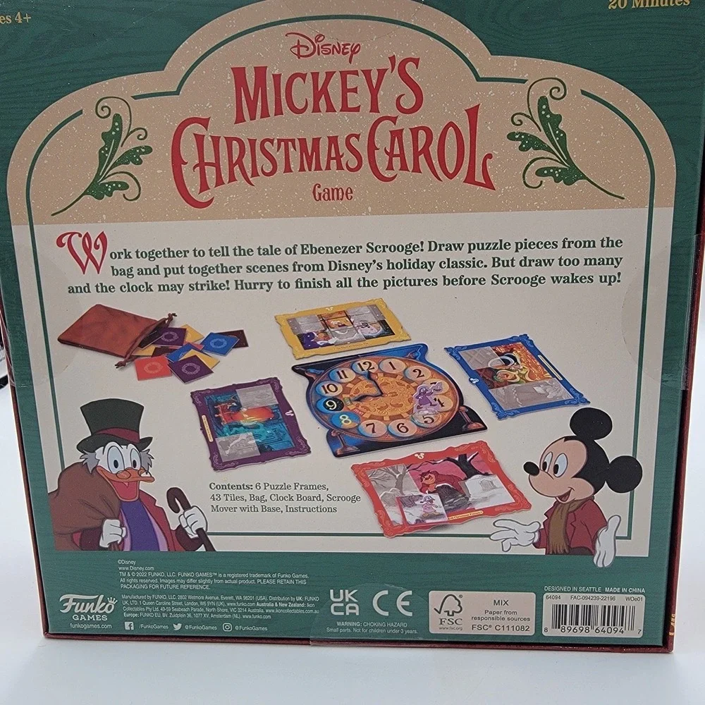 Disney Mickey's Christmas Carol Holiday Game by Funko 2-4 players ages 4+ NEW!