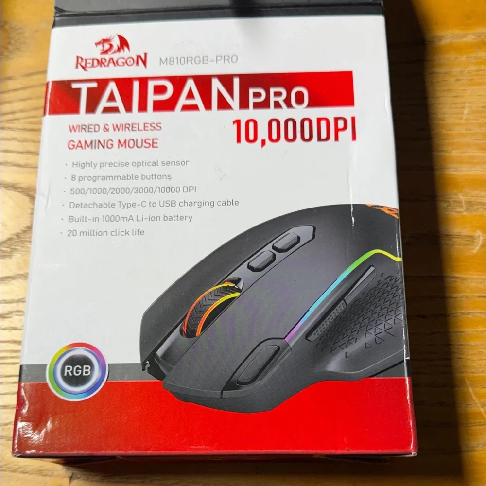 Taipan Pro Black Wired & Wireless Gaming Mouse - 10,000 DPI