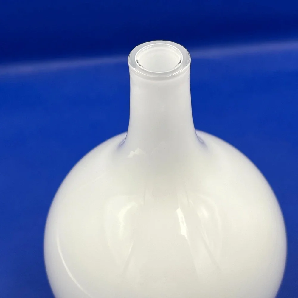 IKEA‎ Salong MCM Style Handmade Opaque White Cased Glass Vase, 8
