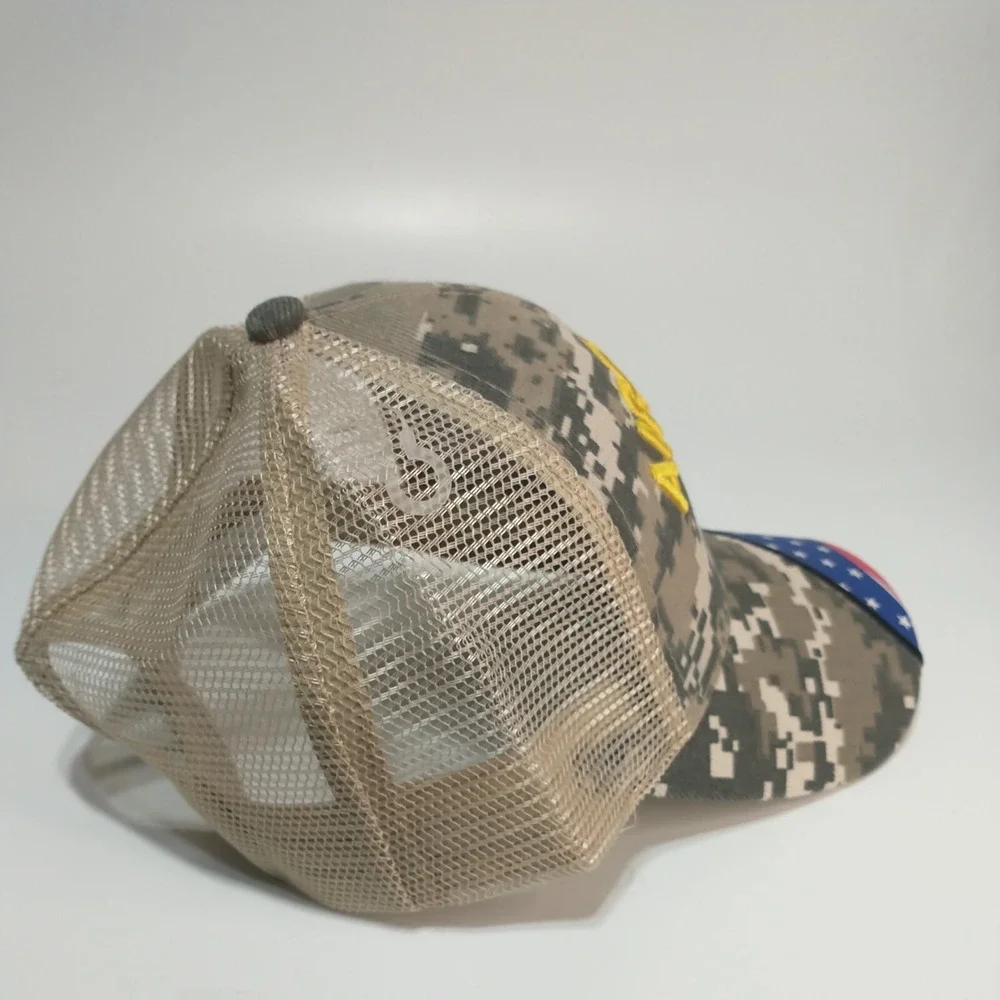 US Air Force Digital Camo Trucker Hat American Flag Mesh Snapback Cap Mens OSFA