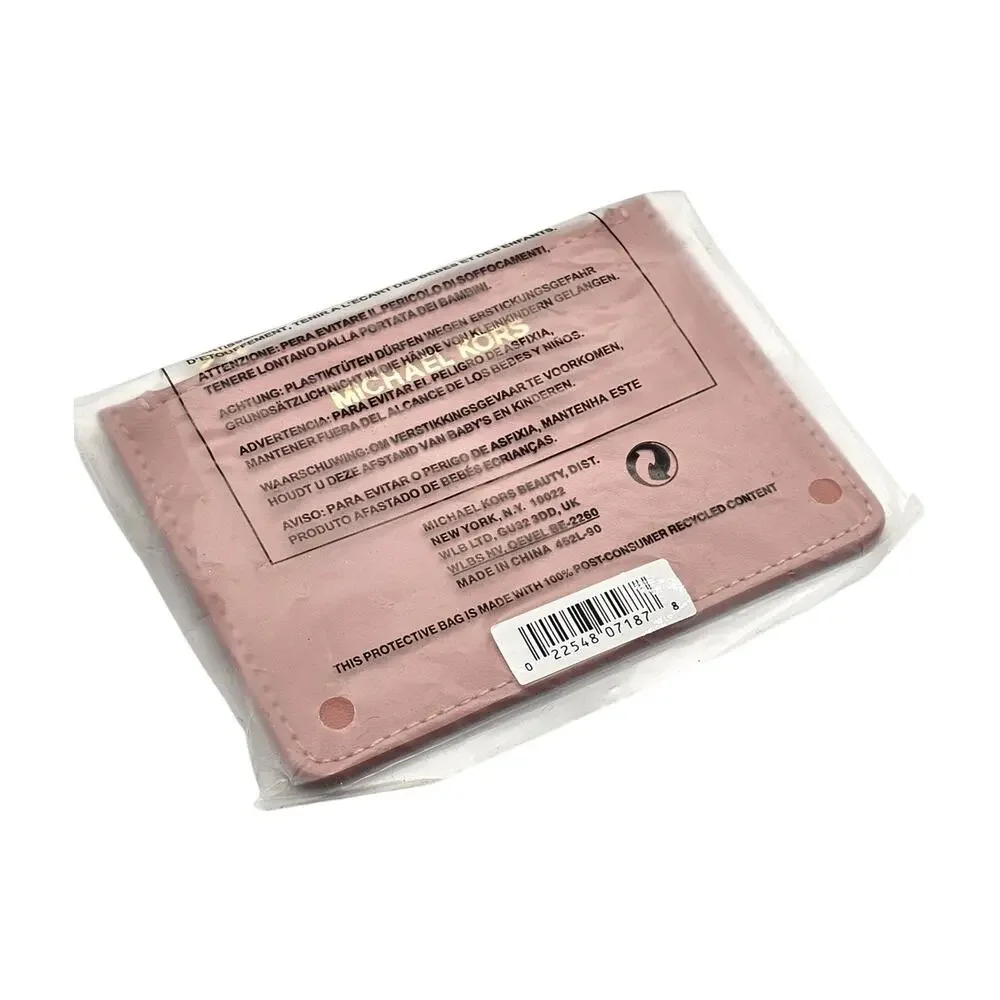 Michael Kors Dusty Rose Faux Leather Zip Card Holder Coin Pouch Key Case - NWT