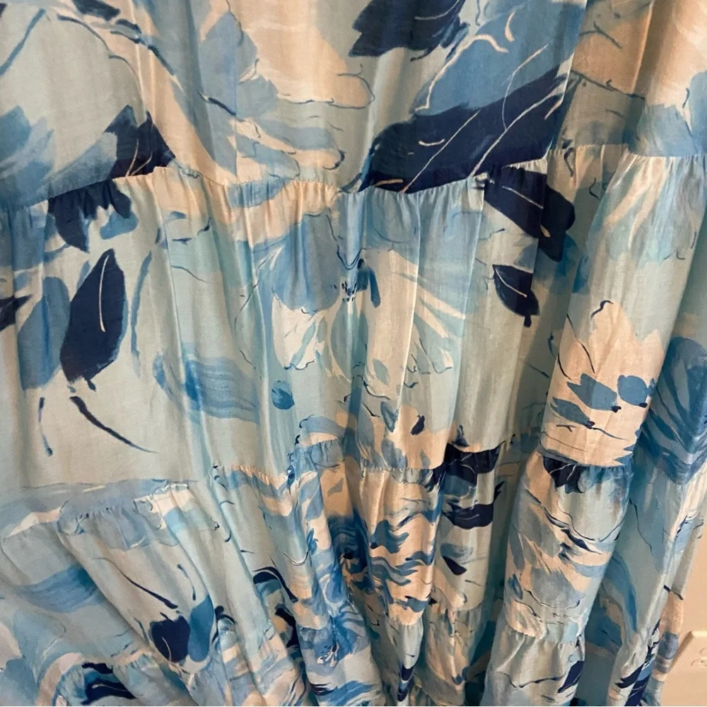 Abercrombie Blue Floral Babydoll Maxi Dress NWT