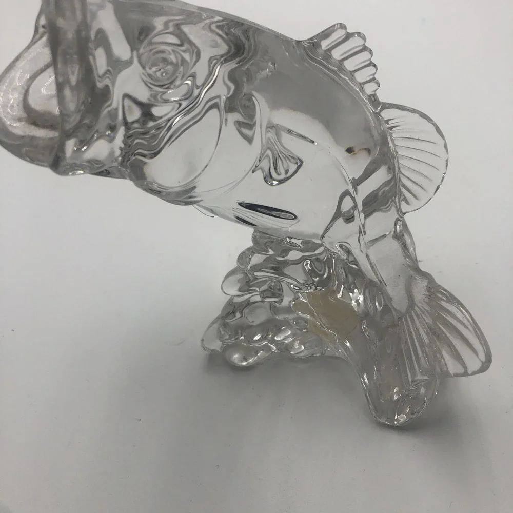 BASS FISH FIGURINE Rare Germany‎ Crystal Wonders of The Wild #989 Princess House