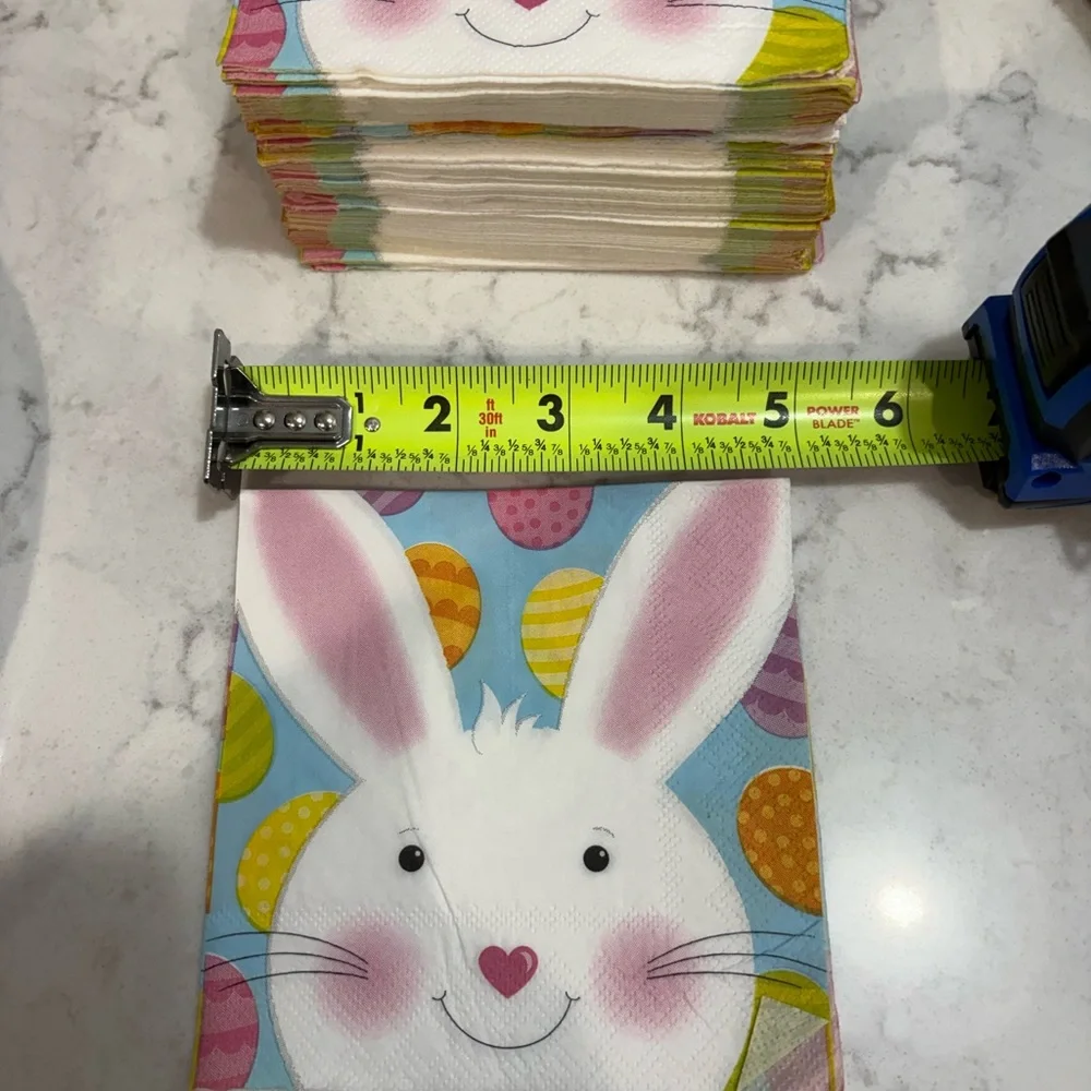Easter Bunny Paper Plates & Napkins Set - Pastel Yellow, Blue, Pink