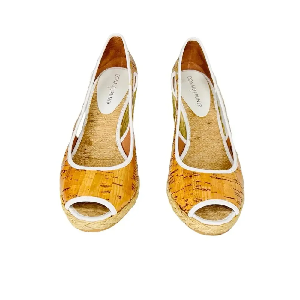 Donald J. Pliner Charlot Peep Toe Espadrille Wedge Heel Sandals Size 6.5 M Shoes