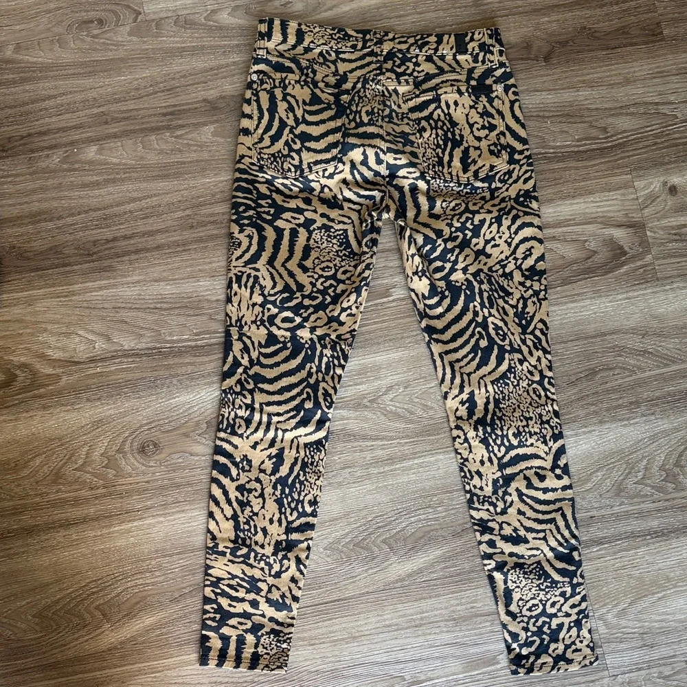 7 For All Mankind Leopard Print Ankle Skinny Jeans Size: 28