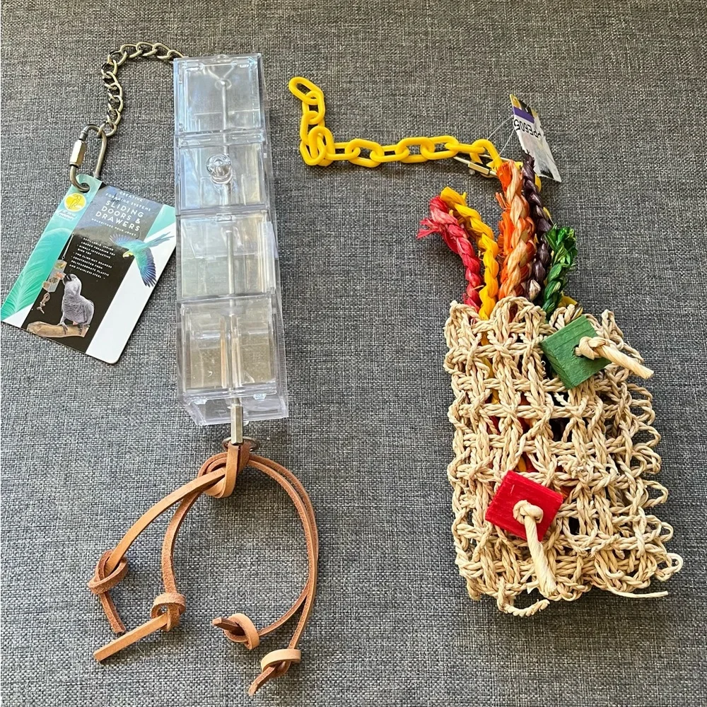 Pair of NWT large bird enrichment toys