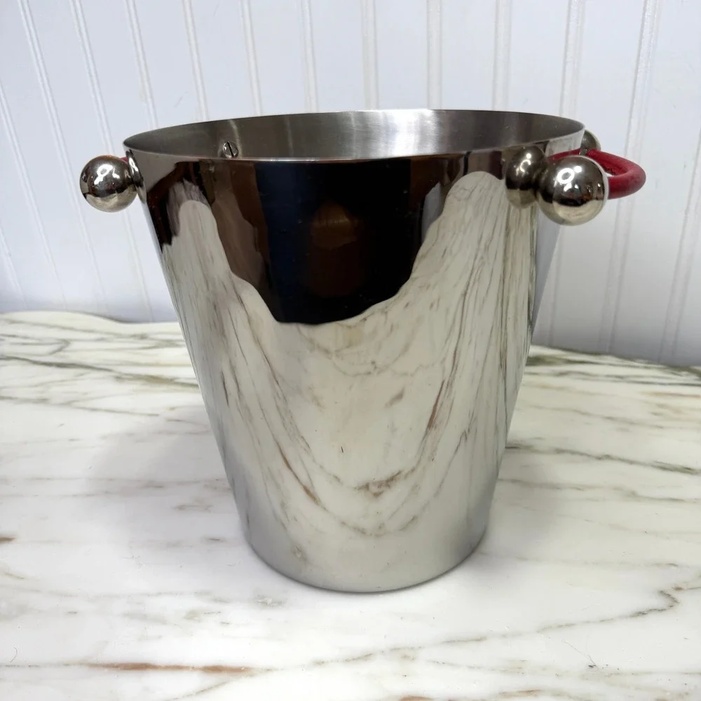 Waterford Marquis Champagne Bucket Stainless Steel Red Handles