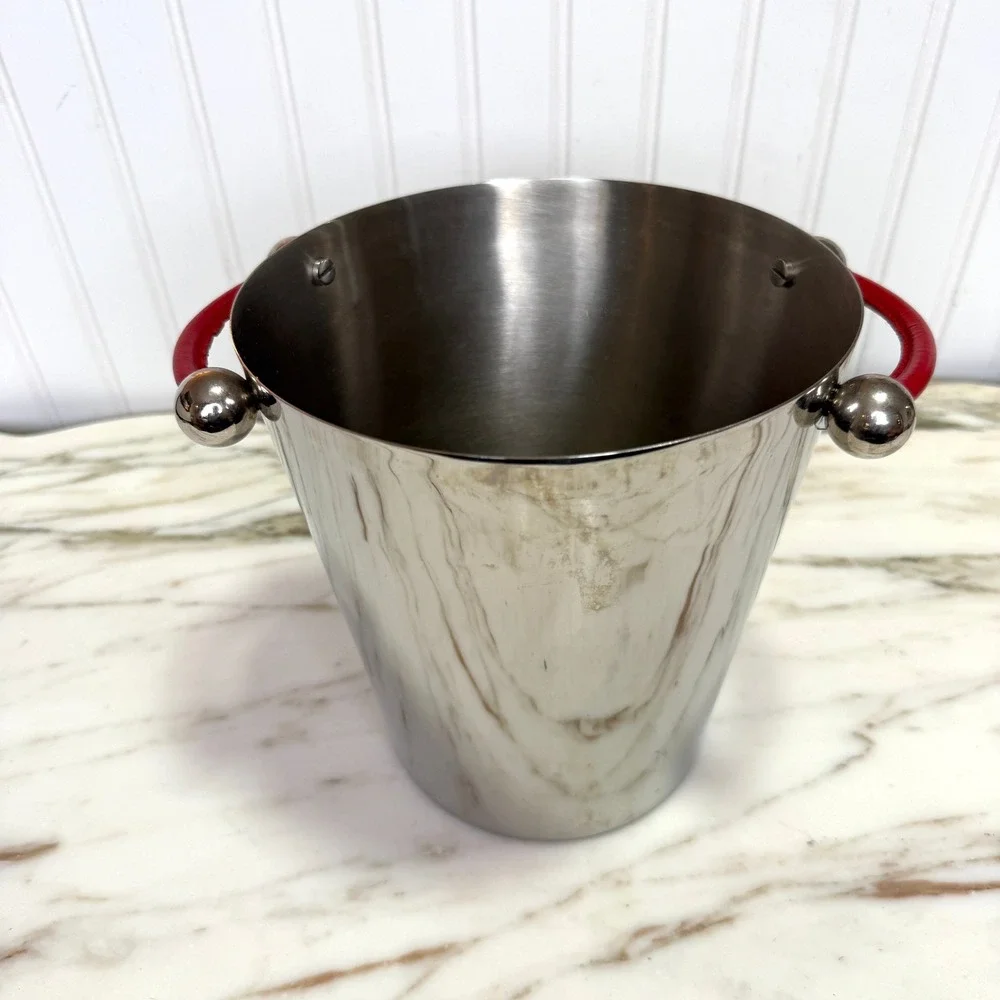 Waterford Marquis Champagne Bucket Stainless Steel Red Handles
