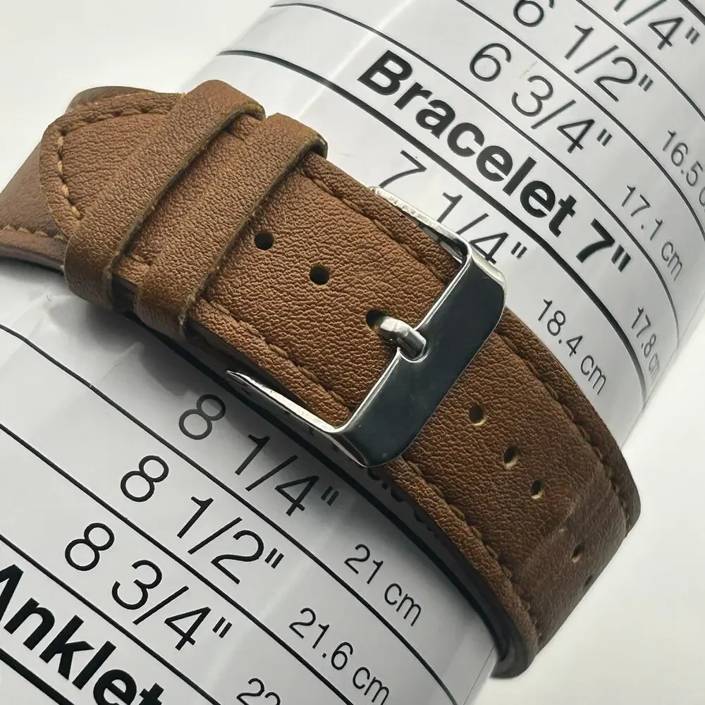 Cruise Club Men’s Chronograph Brown Leather Watch Working New Battery