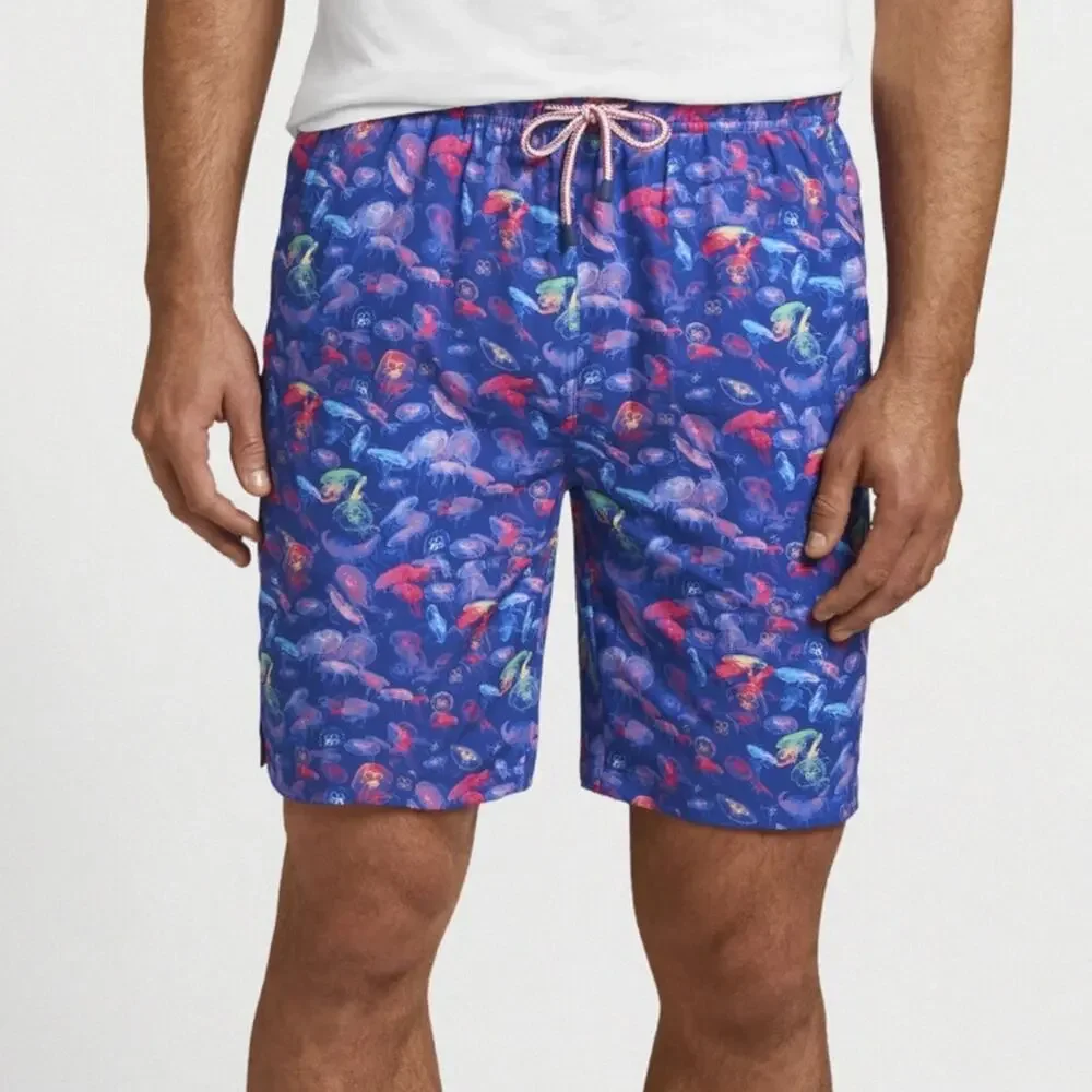 Peter Millar Moon Jellies Swim Trunk Atlantic Blue Men’s Sz S