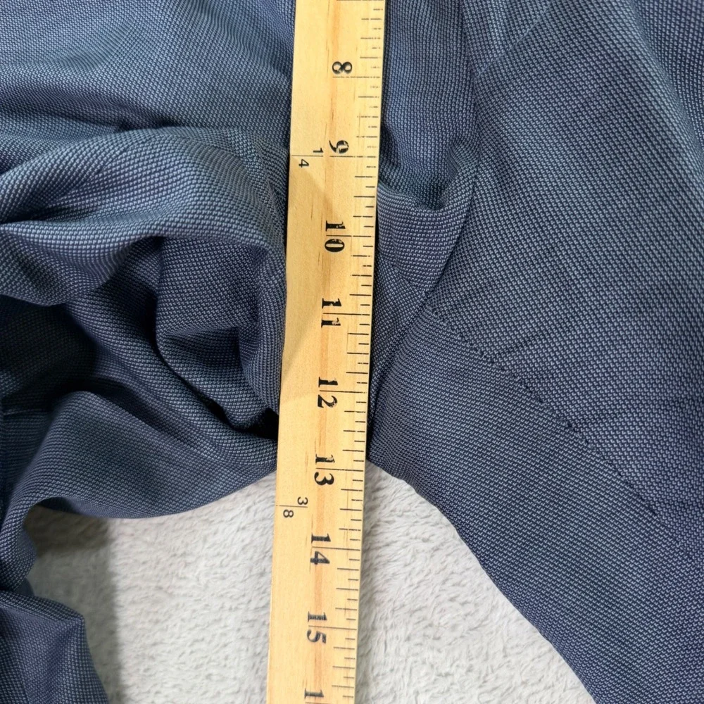 Hugo Boss Mens 33x31 Dress Pants Blue Virgin Wool Flat Front Straight Leg Casual