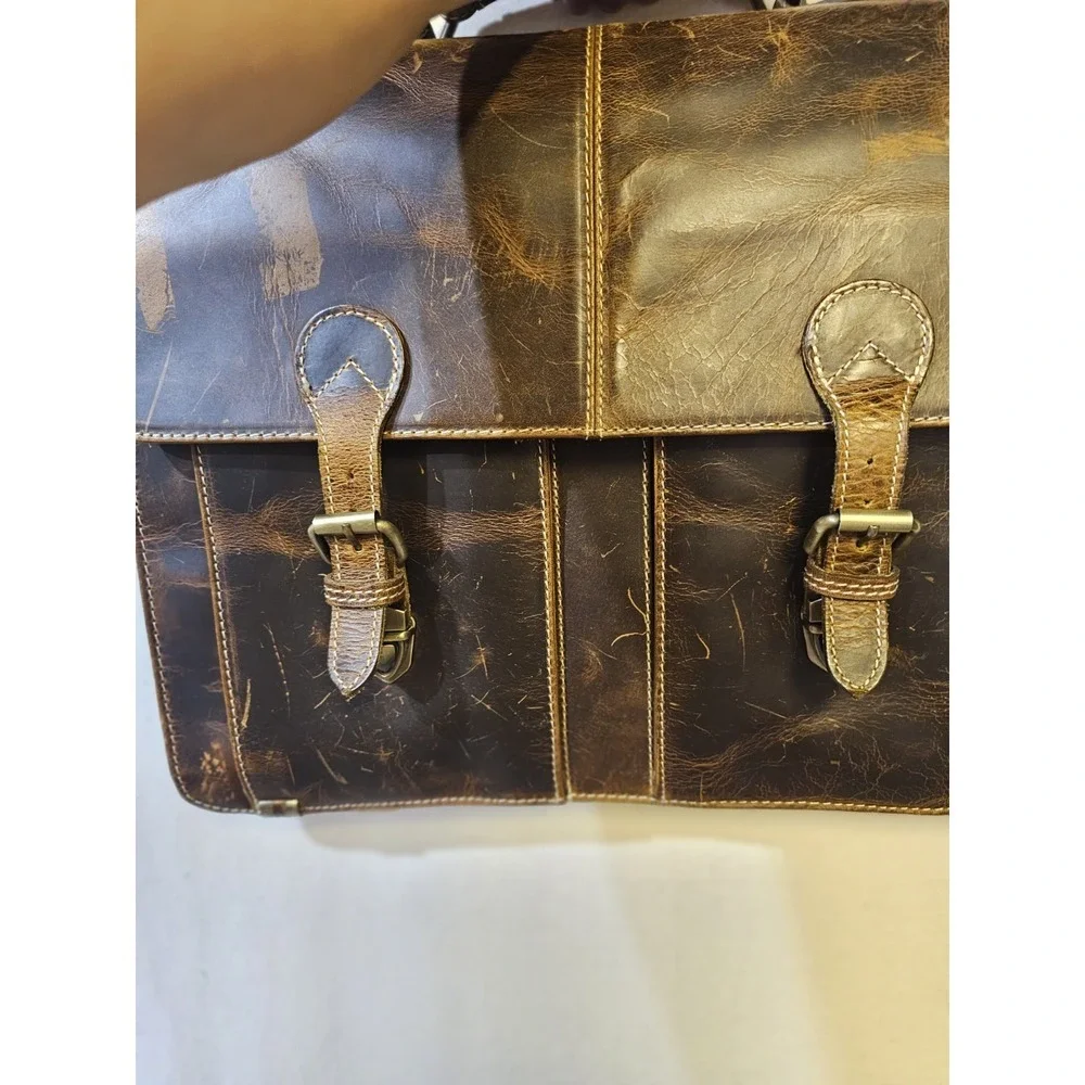 Rustic Town Leather Mens Computer/ Work Bag 15x 10