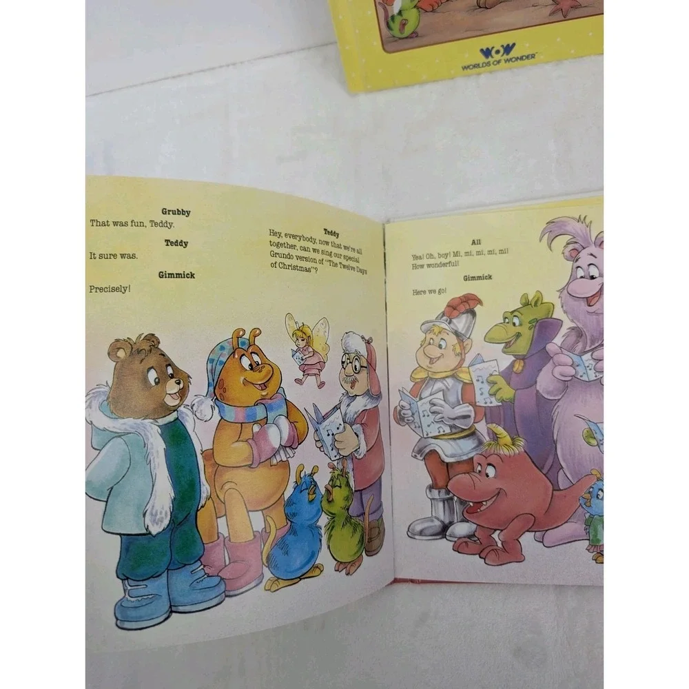 Vintage Teddy Ruxpin Book Lot Christmas Grundo Beach Party 80s Toy Cartoon Bear