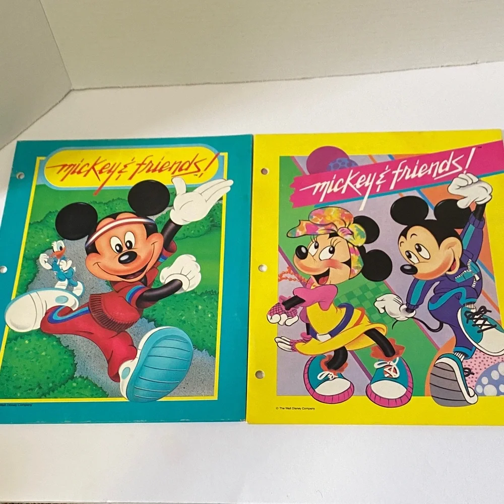 Vintage Disney Mickey Mouse and Friends School Folders