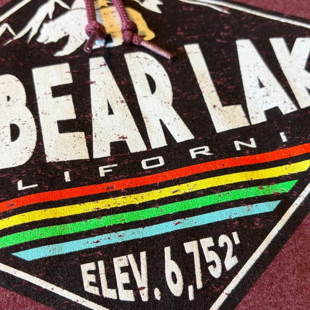 Big Bear Lake California Maroon Hoodie - Men