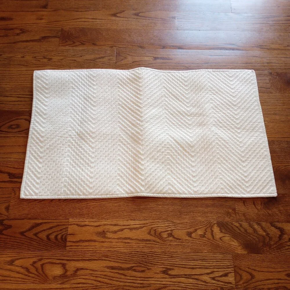 RH Restoration Hardware Ivory Herringbone King Pillow Sham