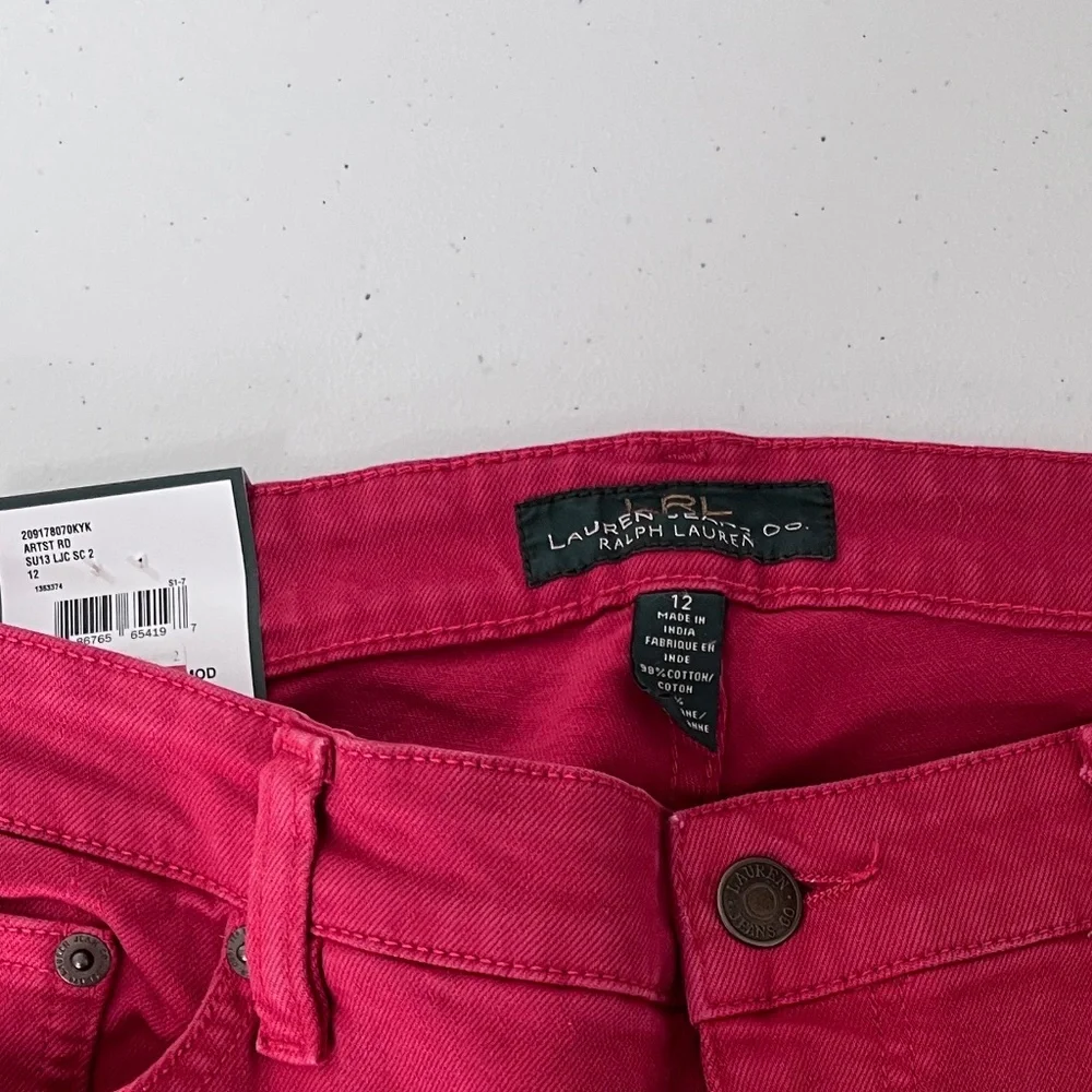 Lauren Jeans Co. LRL Women’s Red Modern Straight Cropped Jeans size 12