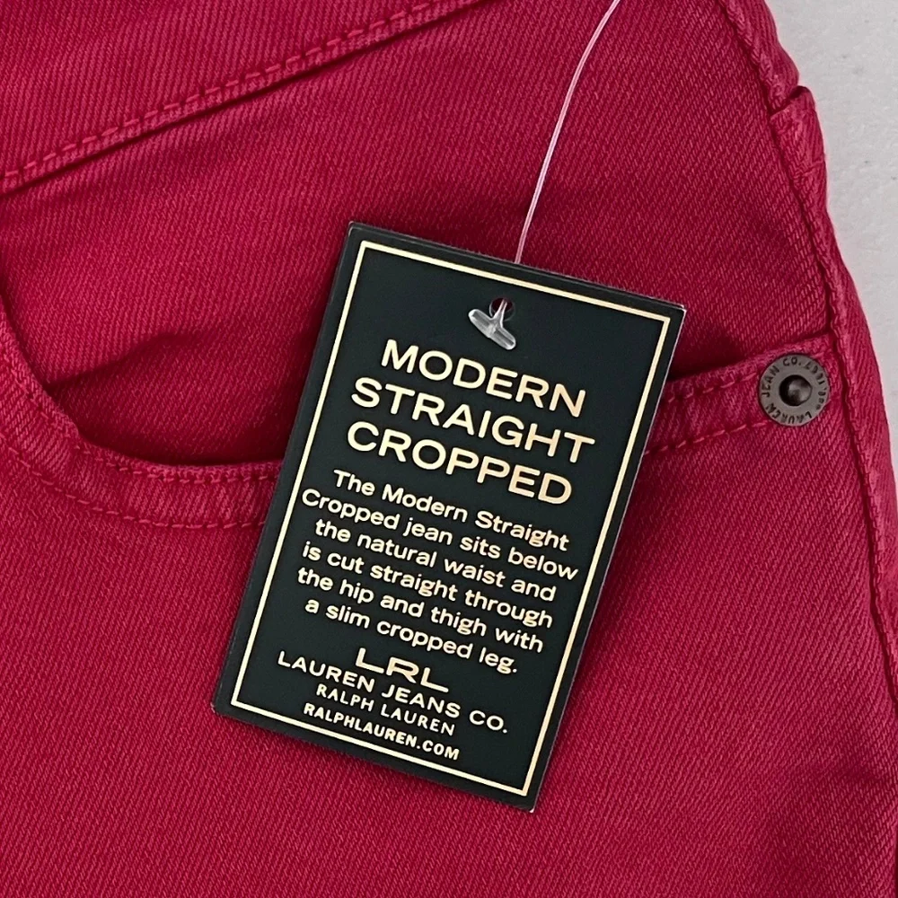 Lauren Jeans Co. LRL Women’s Red Modern Straight Cropped Jeans size 12