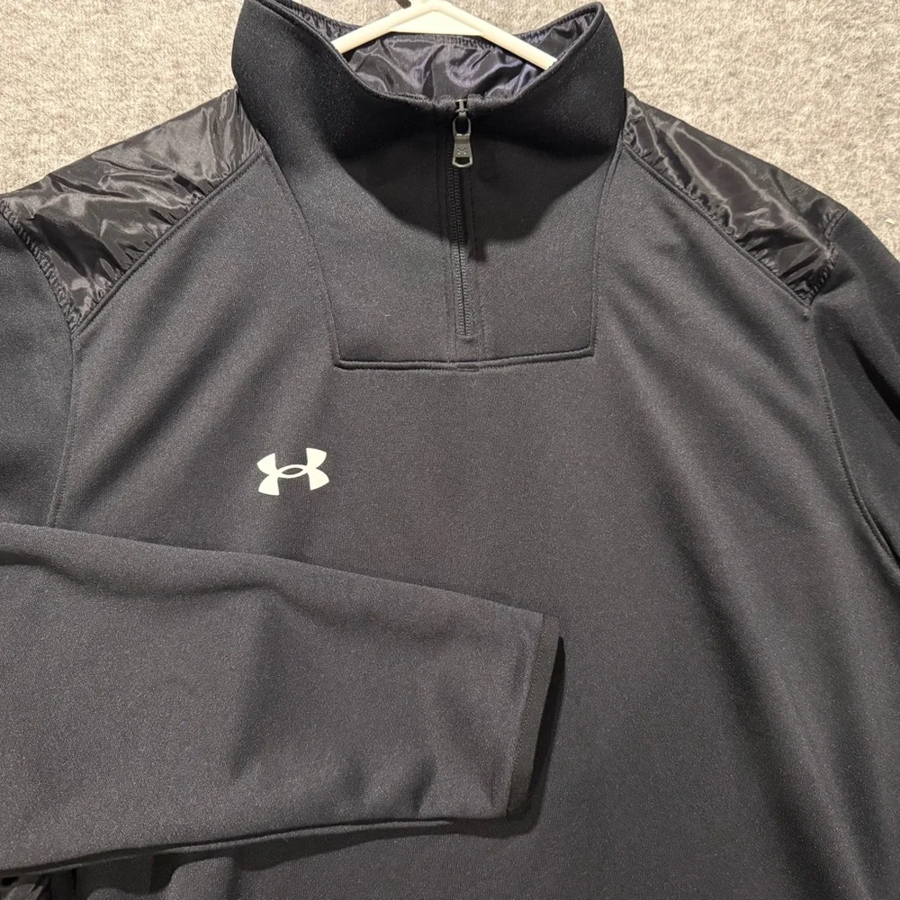 Under Armour Command Pullover Jacket Mens XL Black 1/4 Zip Performance Mock Neck