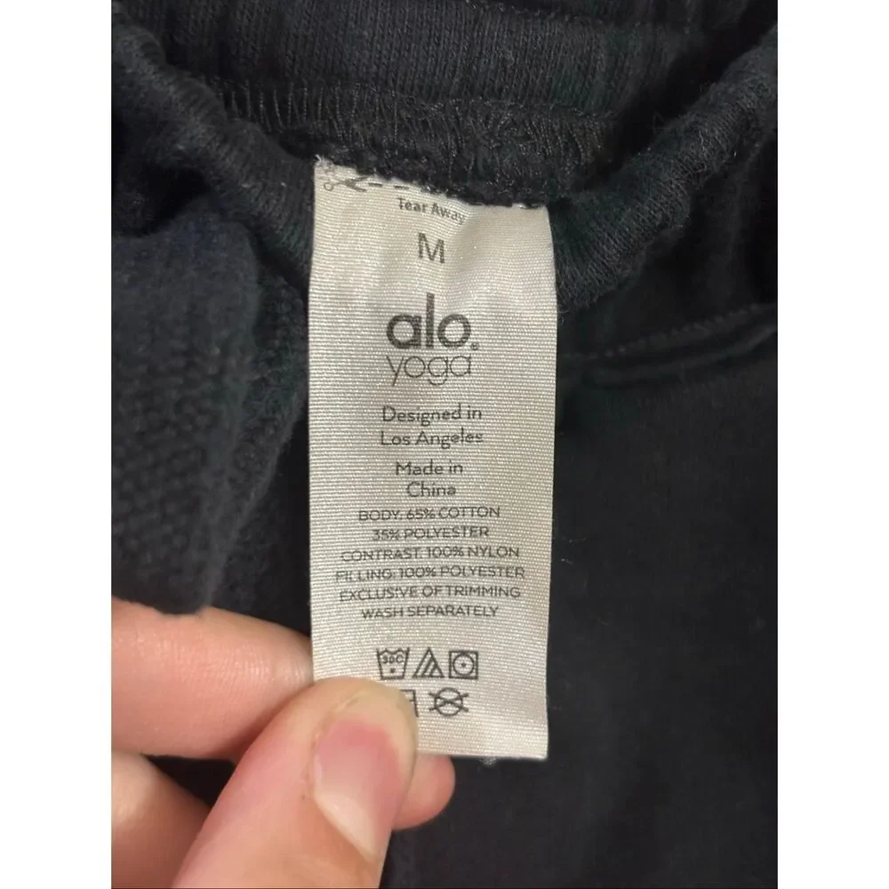 Alo Yoga Quilted Side Black Jogger Leggings Women's Medium