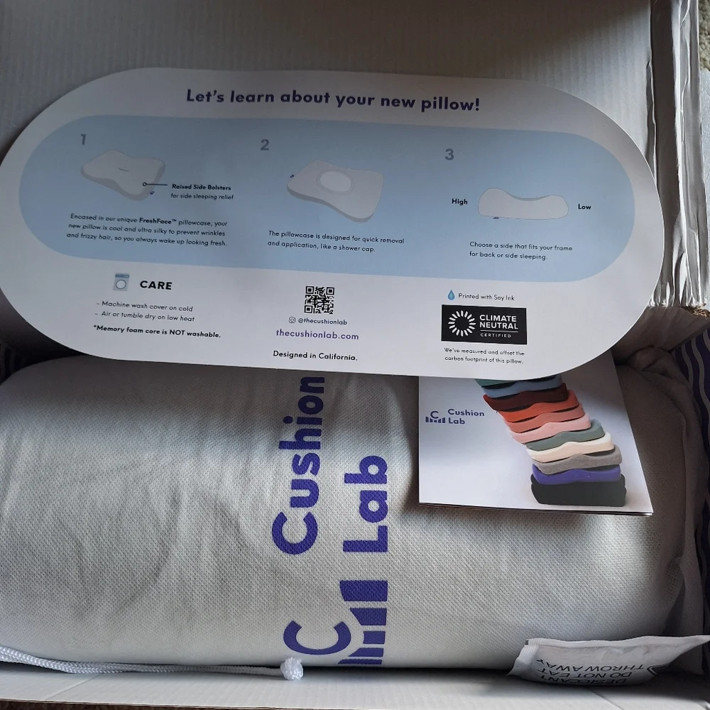 CUSHION LAB Deep Sleep Pillow Ergonomic Contour Design for Side & Back Sleepers