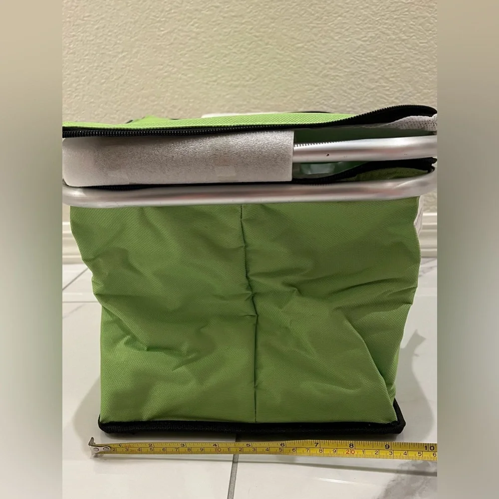 Green Foldable Insulated Picnic Basket Tote