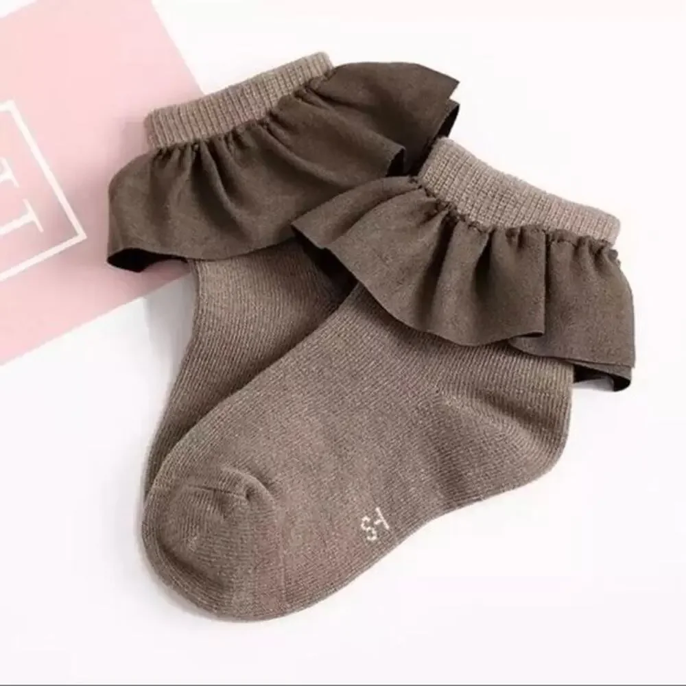 New Fancy toddler girl ruffled socks 2-3