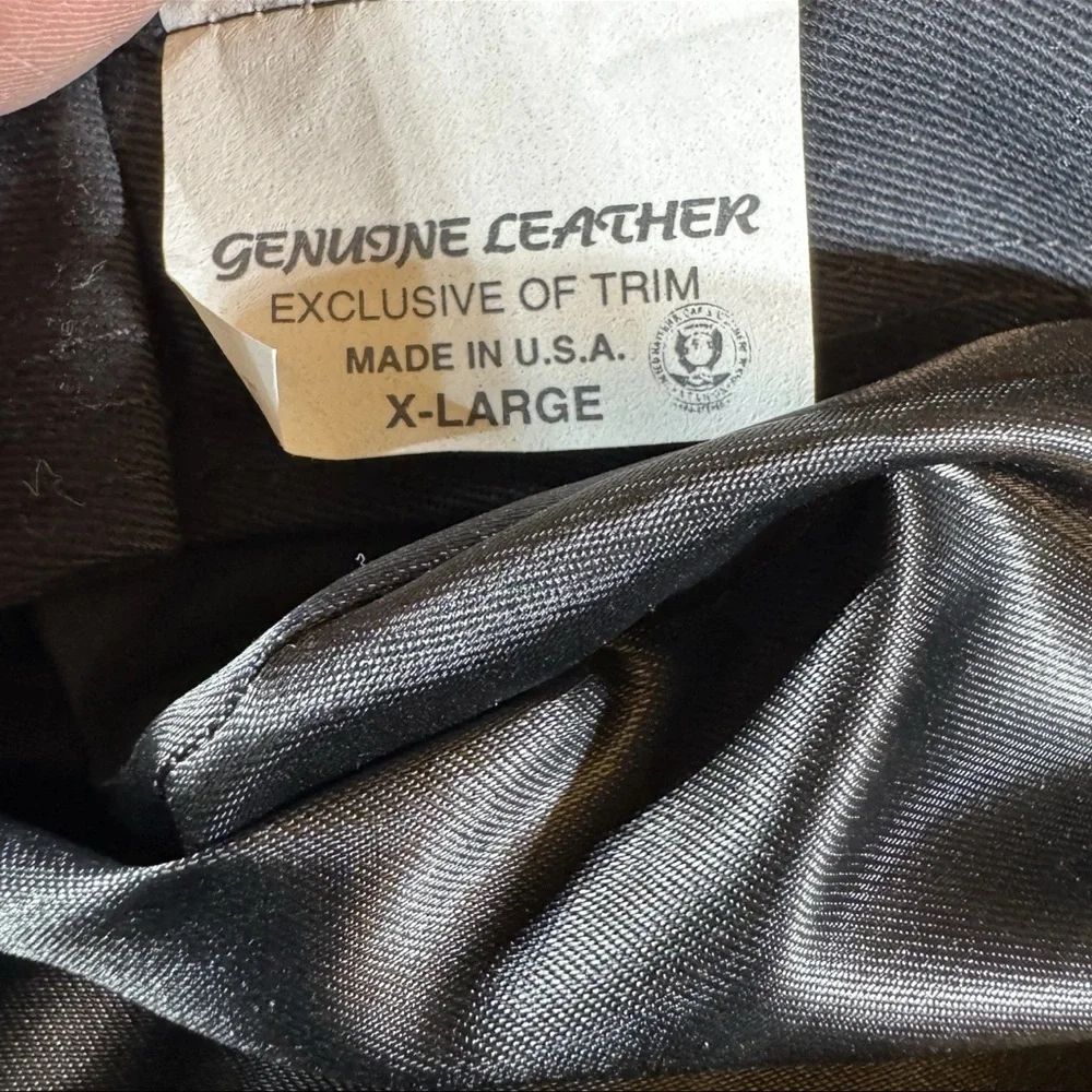 Vintage GREEK FISHERMANS Cap Mens X-Large Black Genuine Leather Fiddlers Hat USA