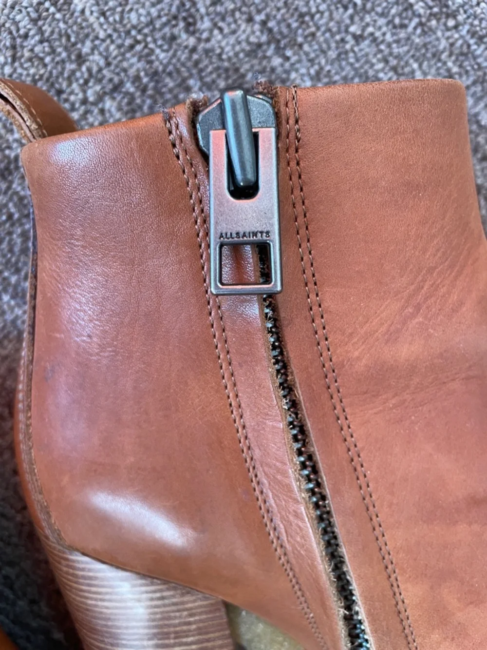 All Saints cognac leather