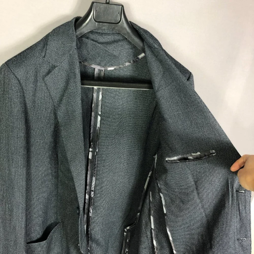 Mens navy Pin Dot Camo Lined Sport Coat Jacket Size 40L