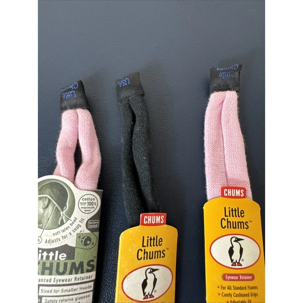 Chums LIttle Chums Eyeglasses Retainer Cord‎ 3 Pack Pink Black New 0849