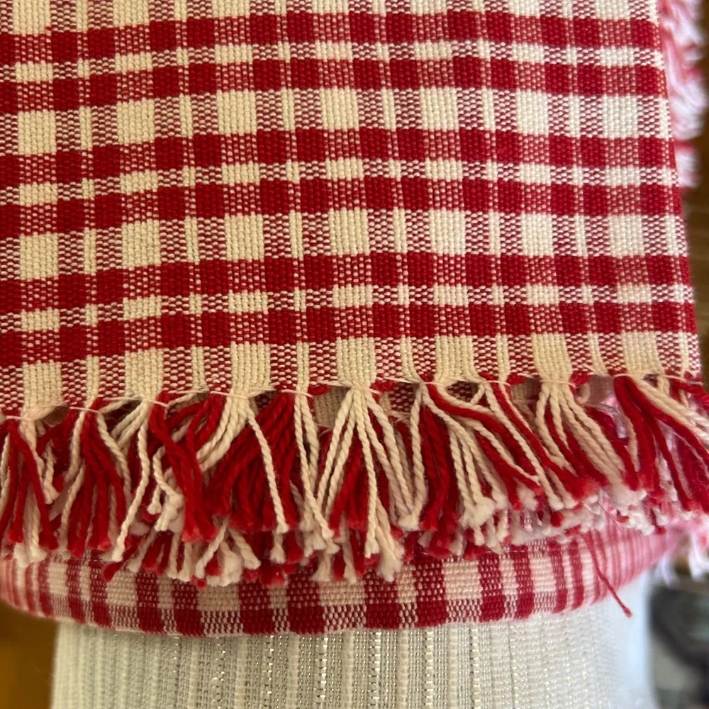 Red + White Checkered Plaid 100% Cotton Placemat Set of 4 Tablescape Valentine’s