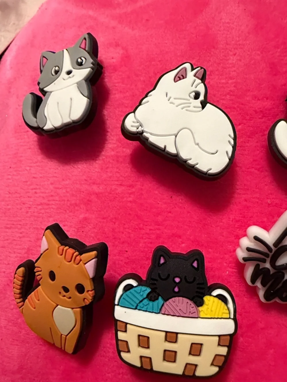 Cat Charm Shoe Accessories Set - Pink Cat Designs -12