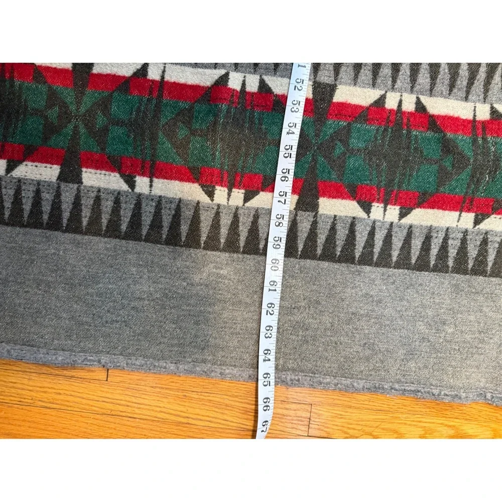 Vintage 15- 20s Cayuse Southwestern Aztec Geometric Wool Blanket 54x65‎ Throw
