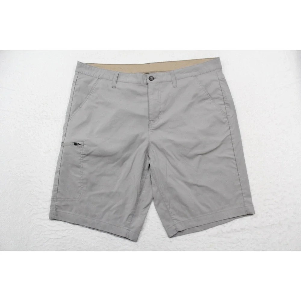 Eddie Bauer Hiking Shorts Gray Cargo Pocket Wicking Nylon Stretch Mens 38 x 10
