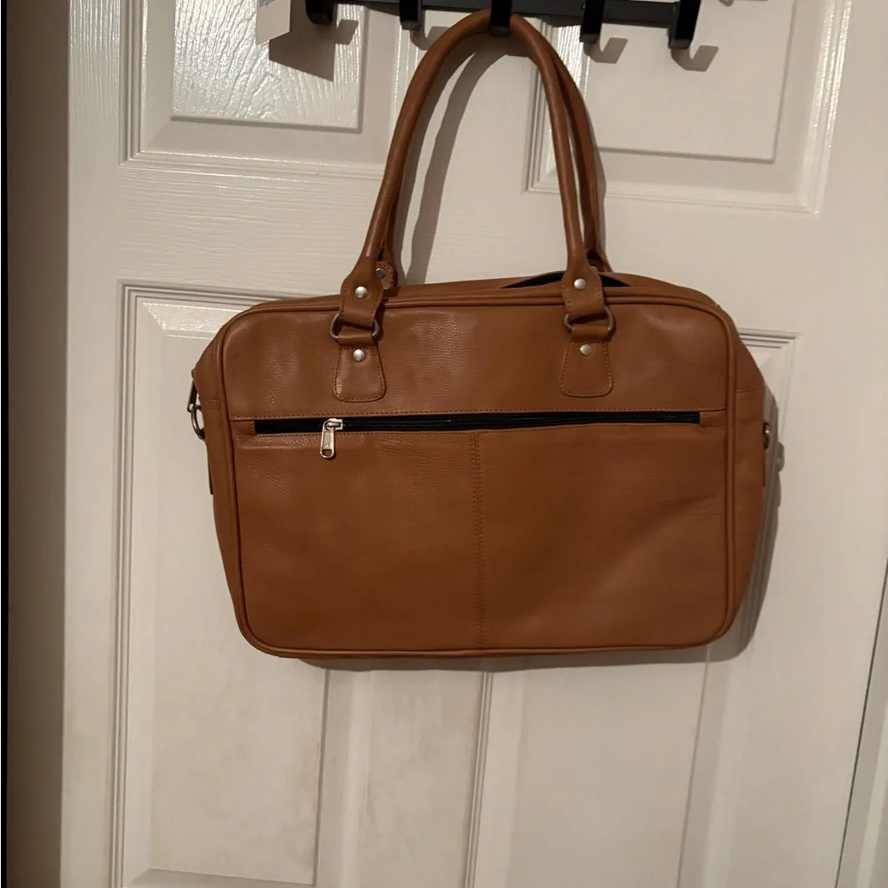 Twisted x‎ tan leather briefcase