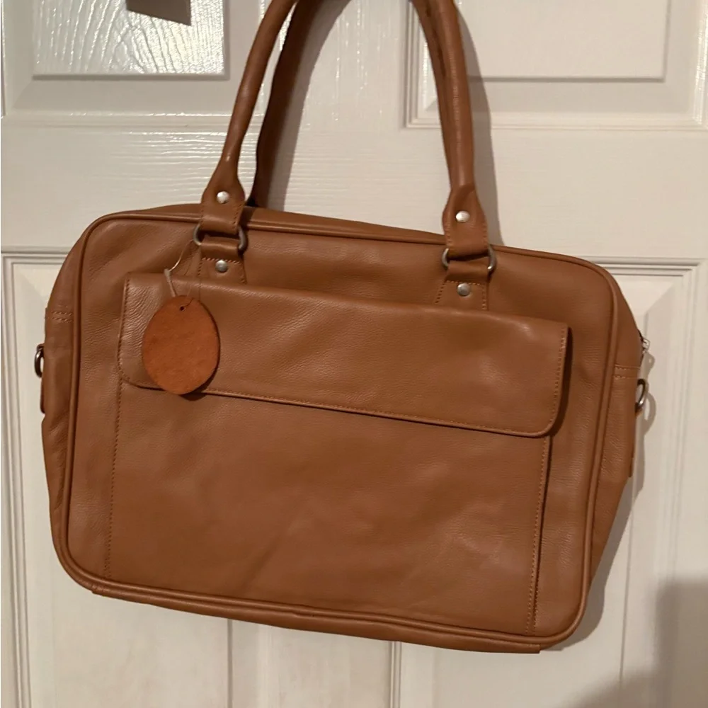 Twisted x‎ tan leather briefcase